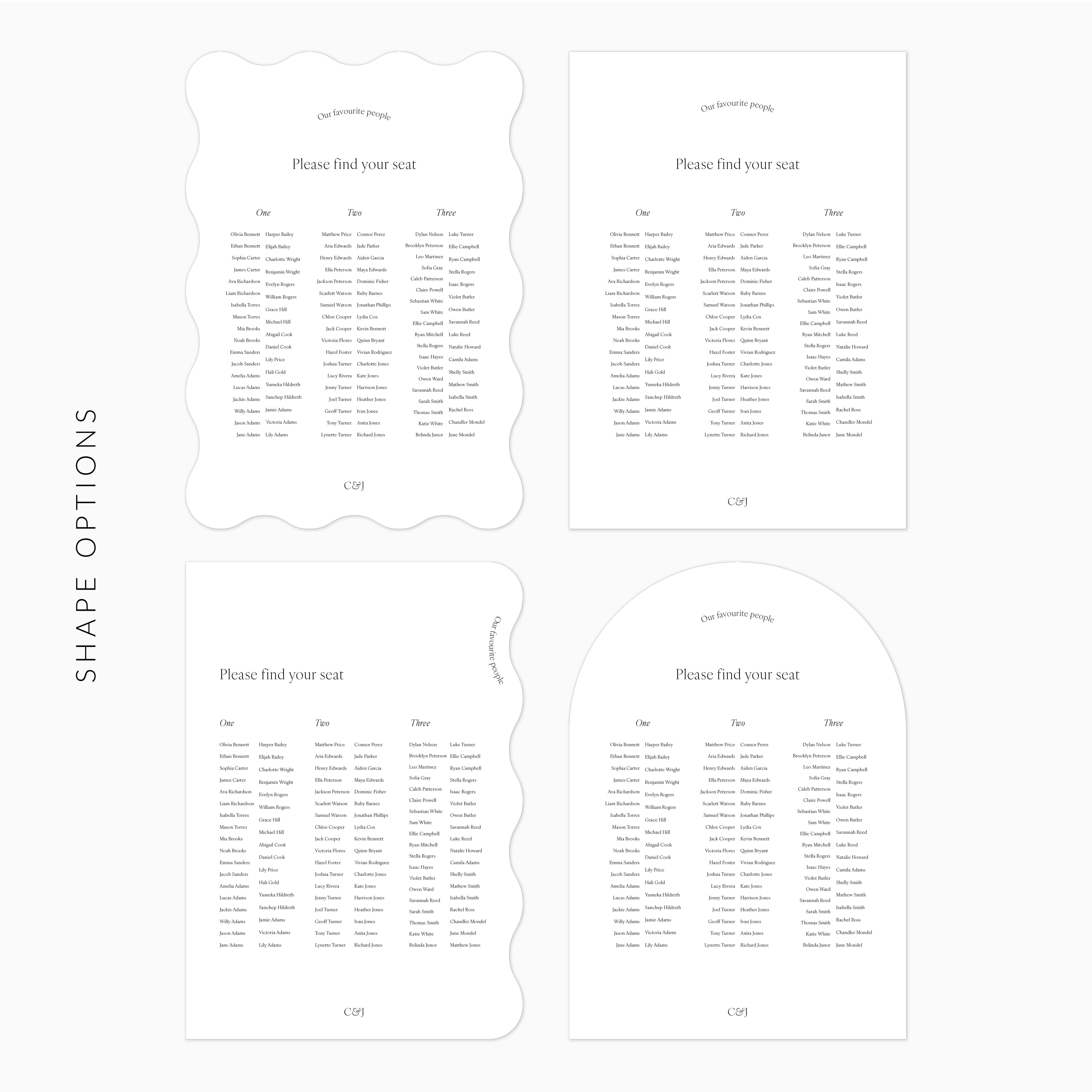 Amore | Seating Chart Sign