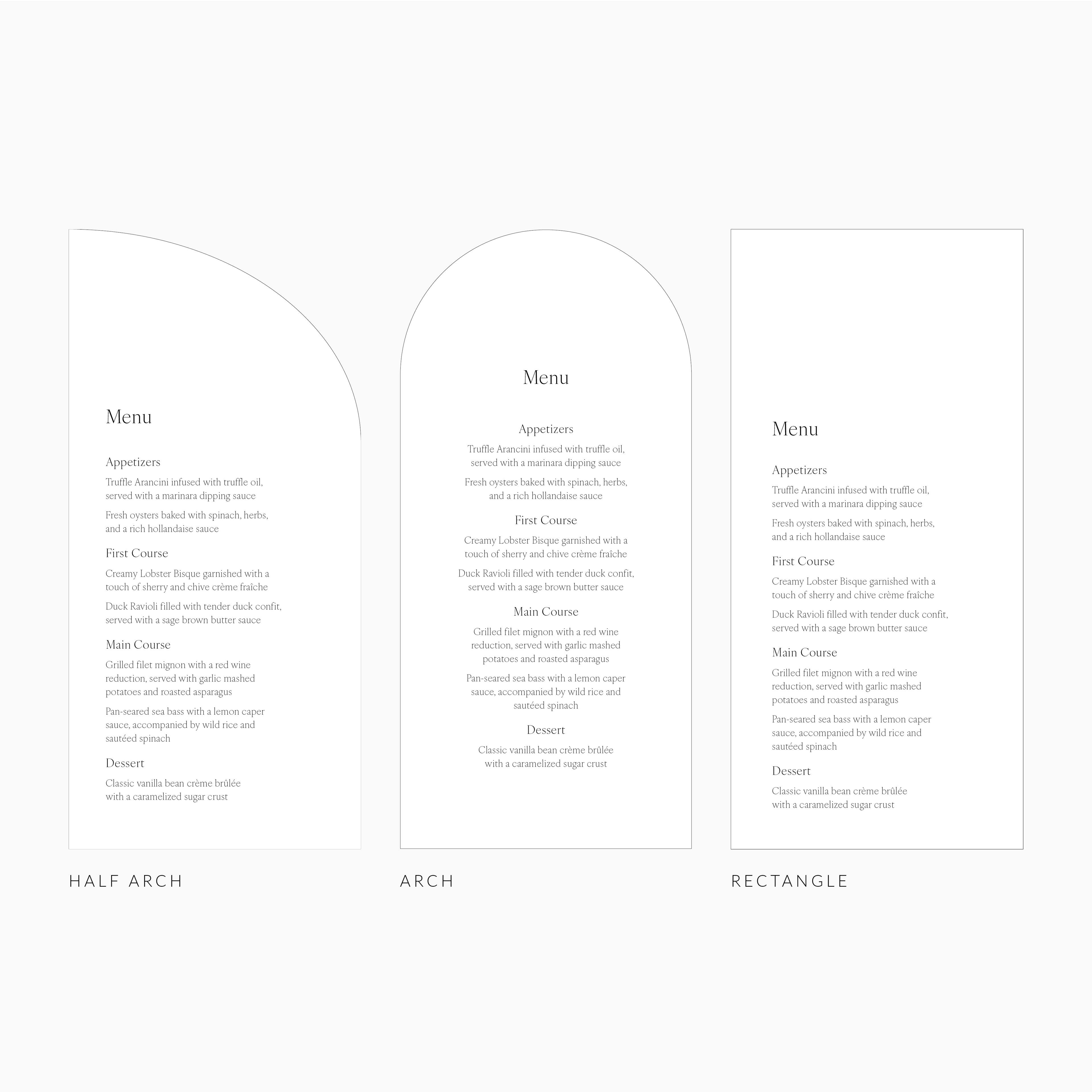 Amore | Menu Cards
