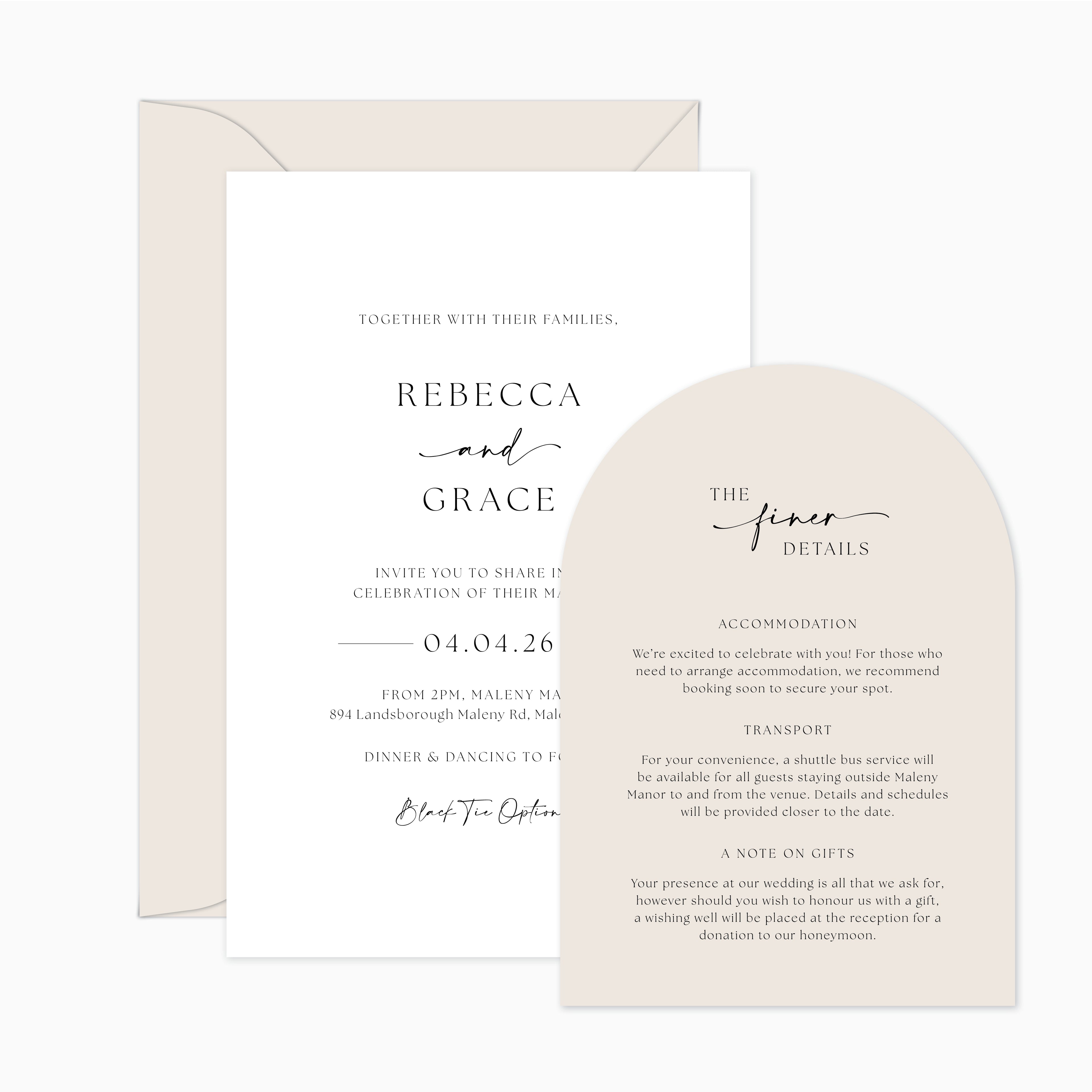 Grace | Two Card Invitation Suite