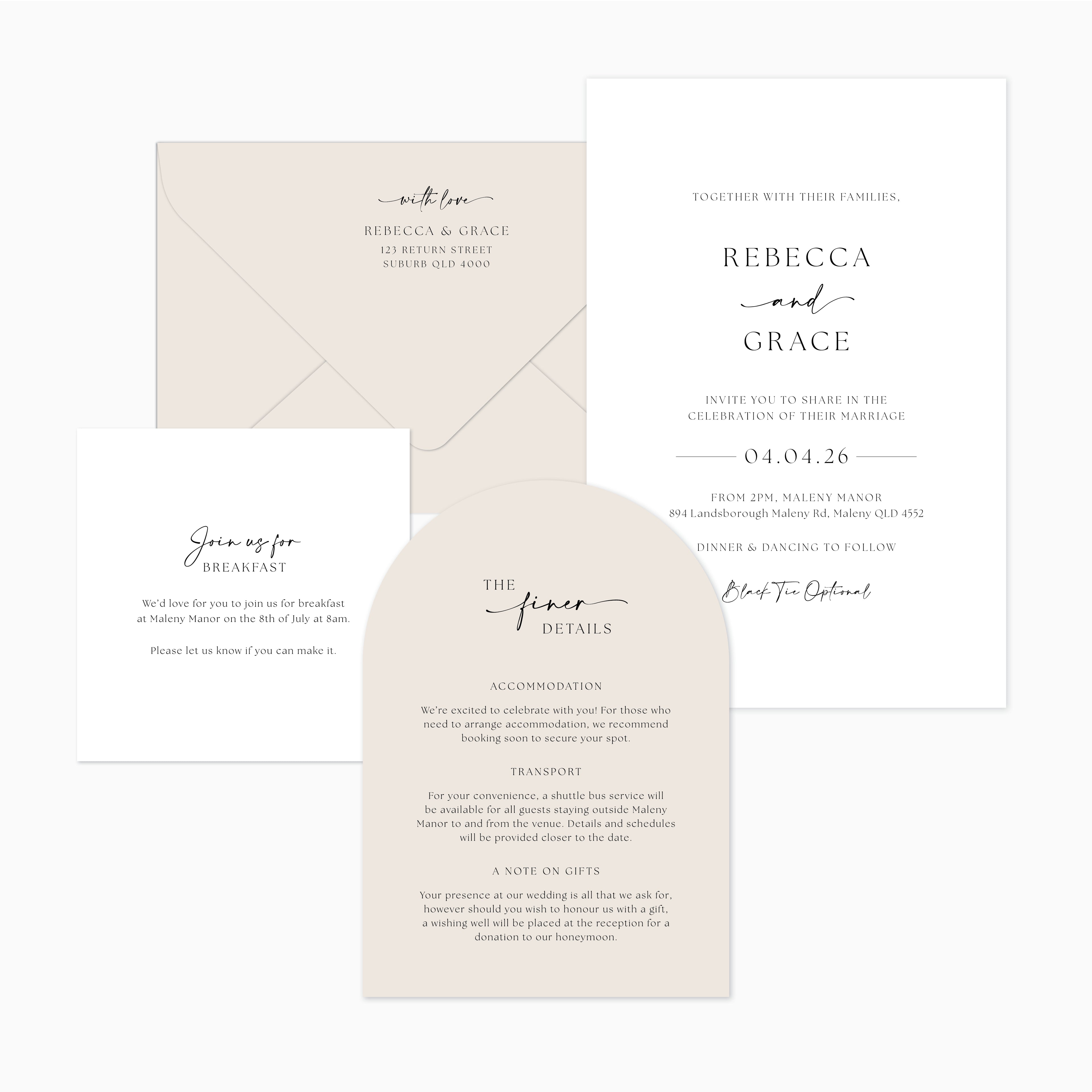 Grace | Three Card Invitation Suite