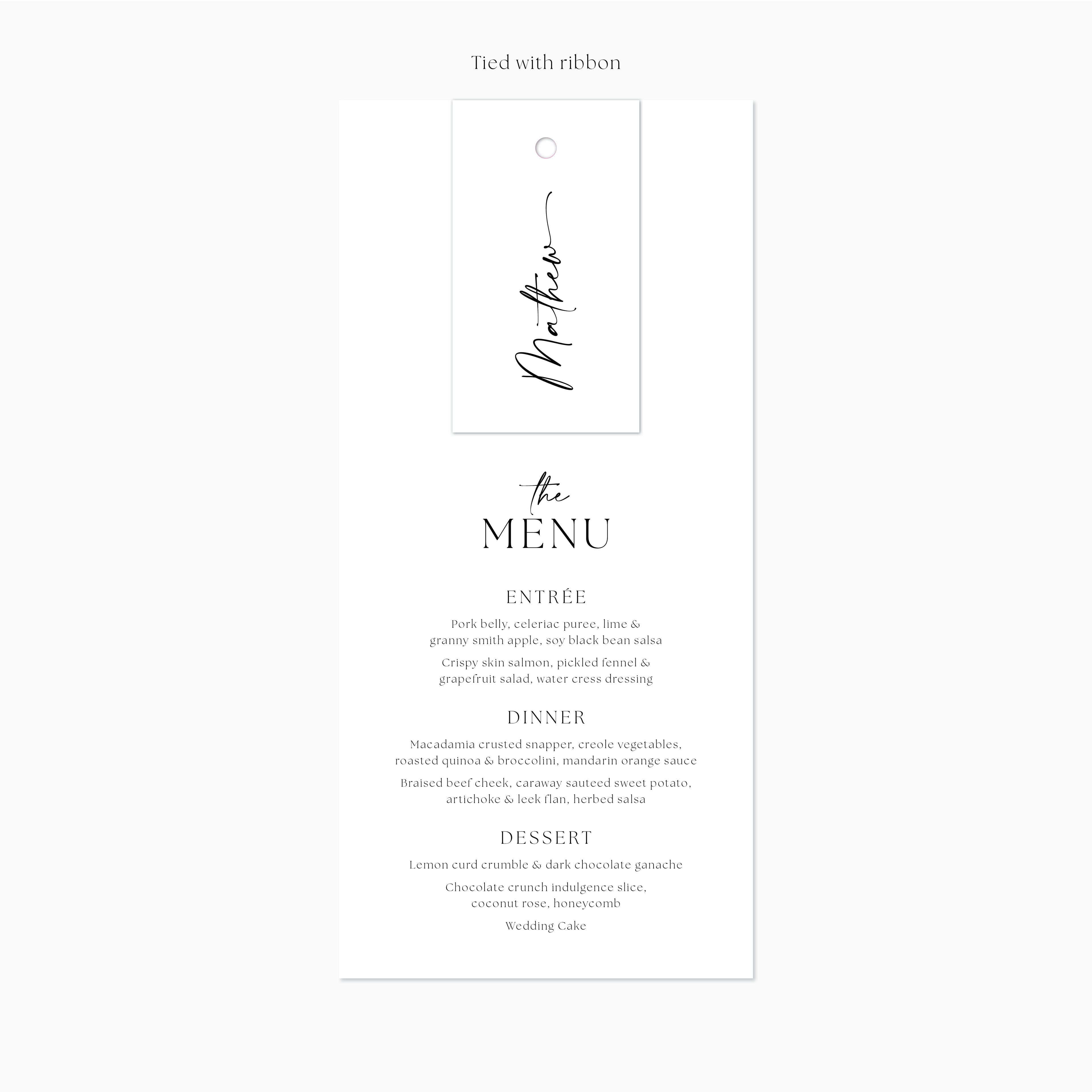 Grace | Menu and Place Card Package